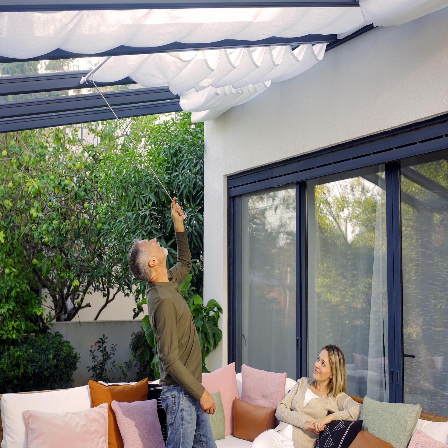 Palram - Canopia | 11x19 ft Stockholm Patio Cover Roof Blinds - HG1093