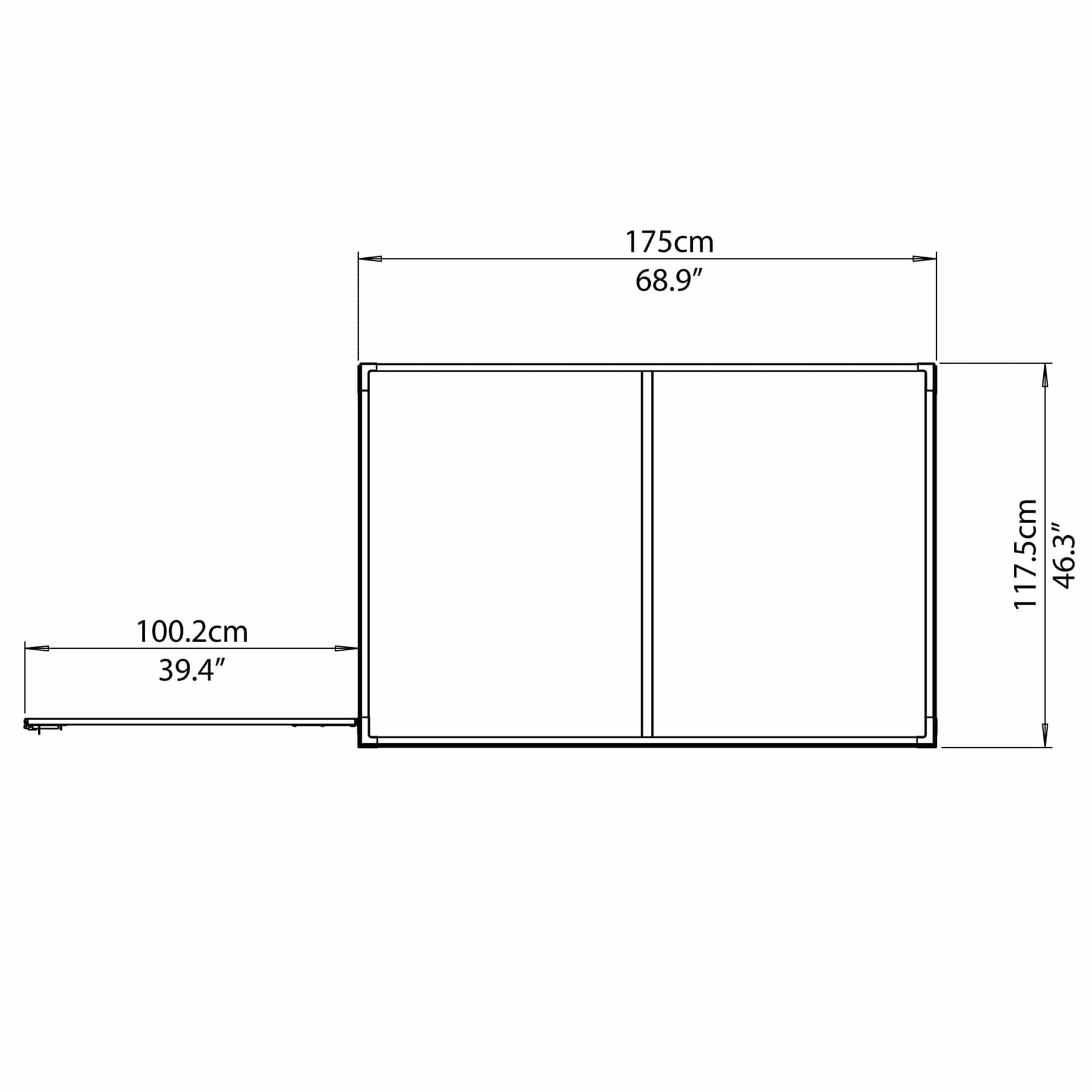 Palram - Canopia | SkyLight 4' x 6' Polycarbonate Lean-To Storage Shed - Gray - HG9600T