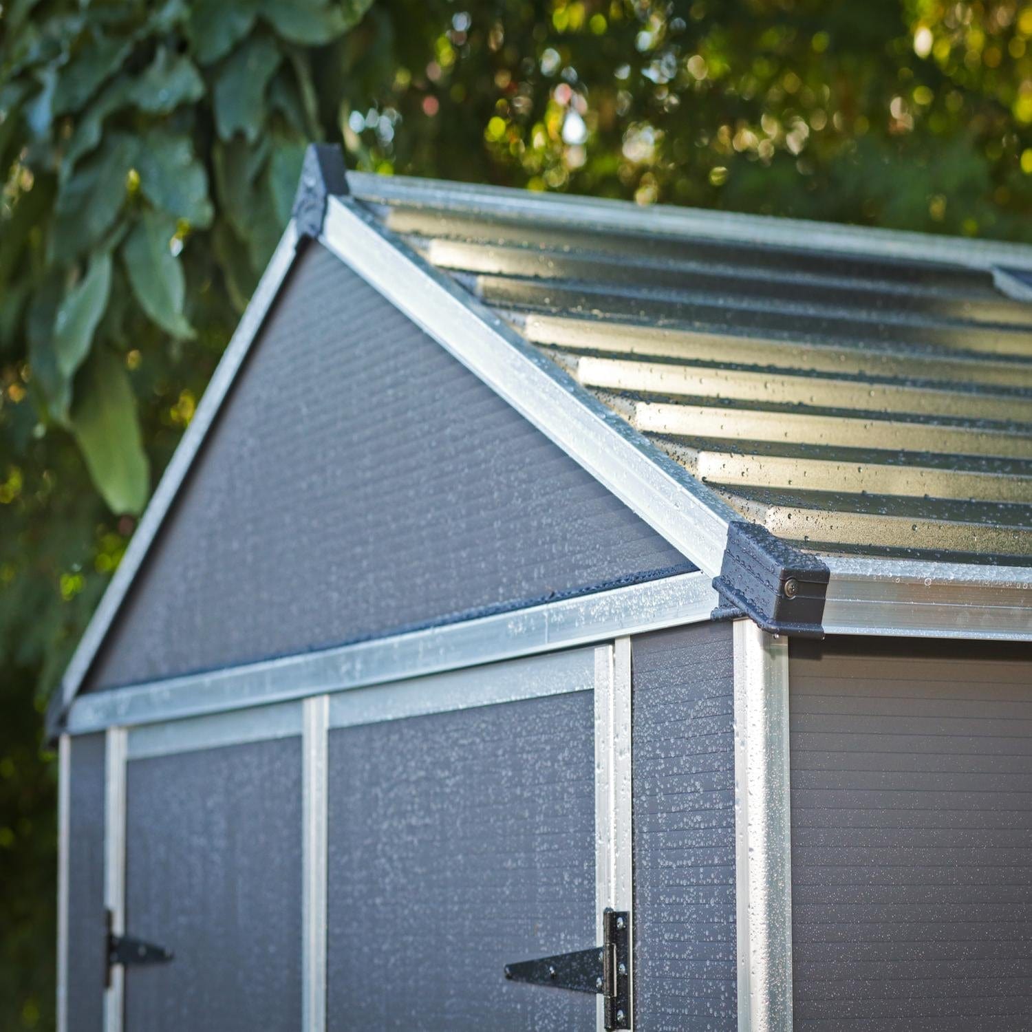 Palram - Canopia | Rubicon 6ft Ultra Durable Outdoor Storage Shed for Garden Dark Grey Series - HG9705GY