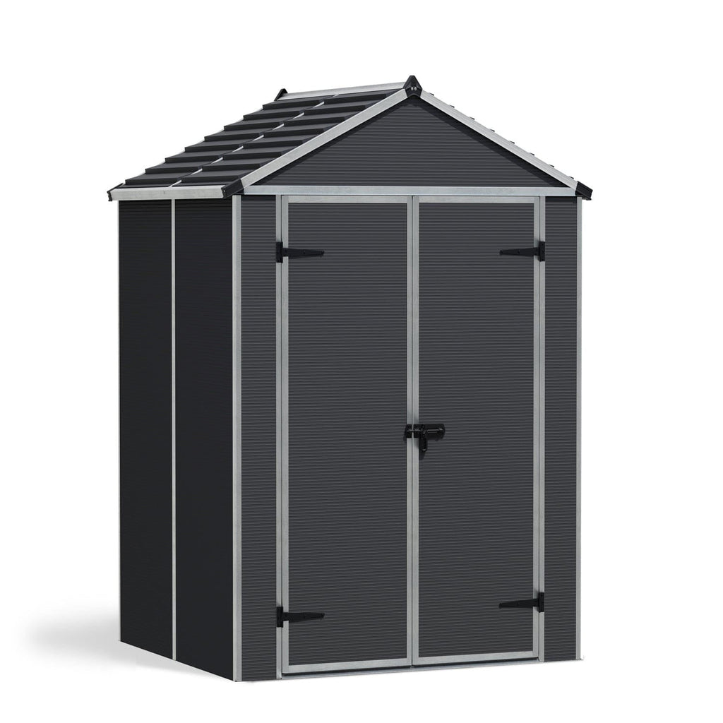 Palram - Canopia | Rubicon 6ft Ultra Durable Outdoor Storage Shed for Garden Dark Grey Series - HG9705GY