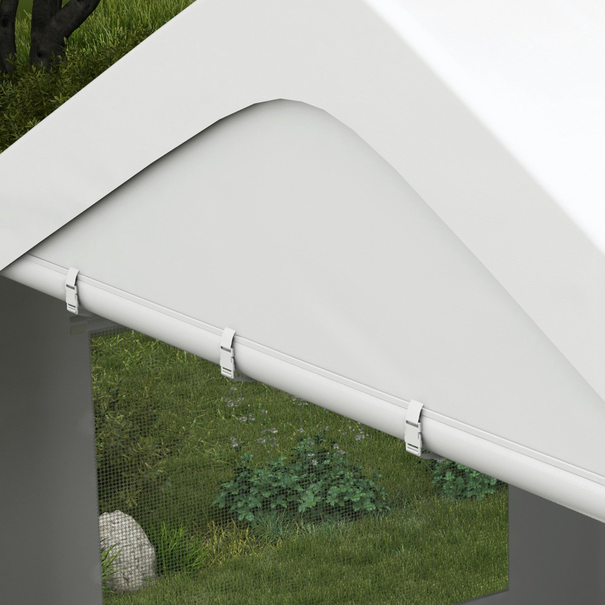 10' x 20' Heavy Duty Portable Garage with 4 Mesh Windows & 2 Doors, White - 84C-523V00WT