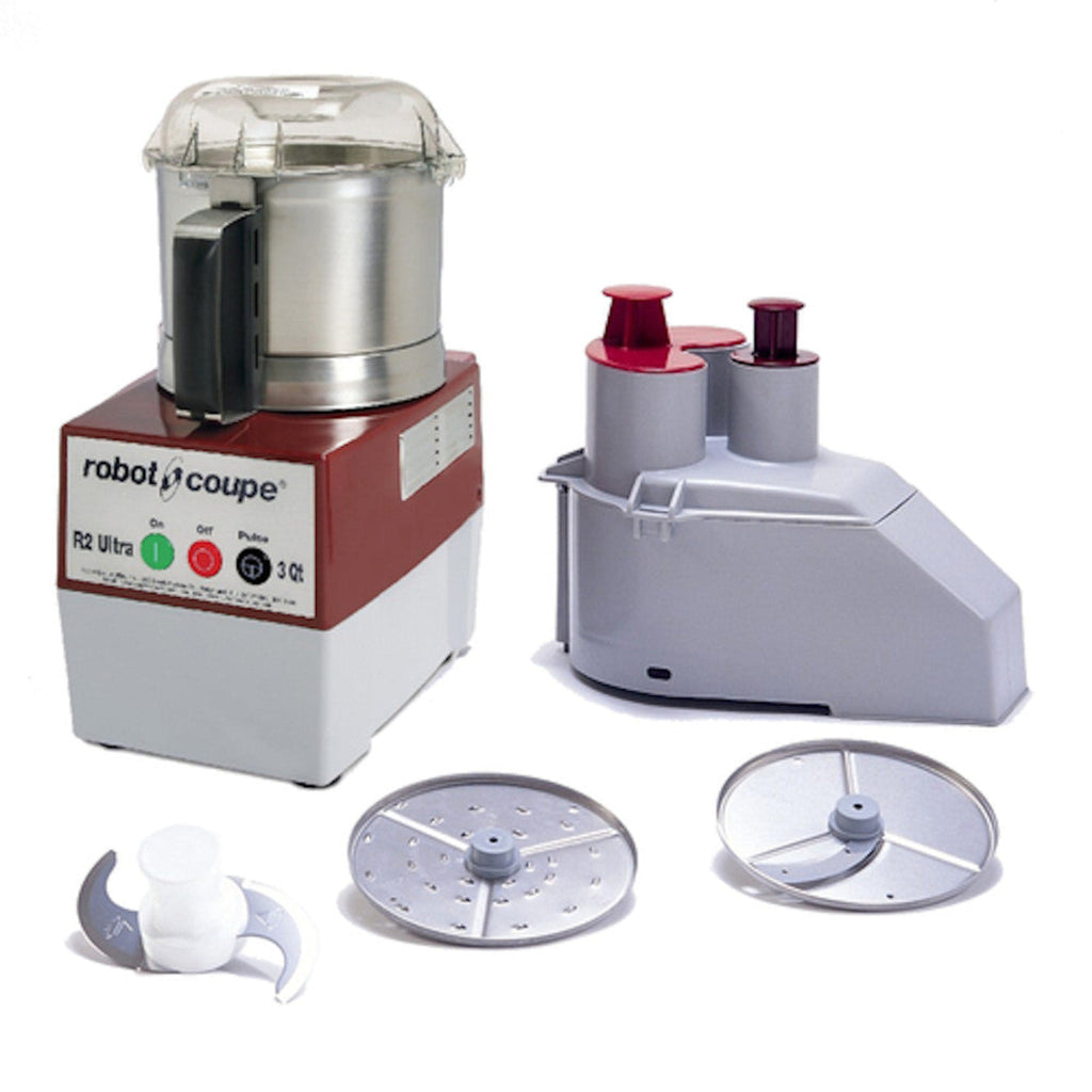 Robot Coupe R2U Combination Continuous Feed Food Processor with 3 Qt. Stainless Steel Bowl - RCR2NULTRA