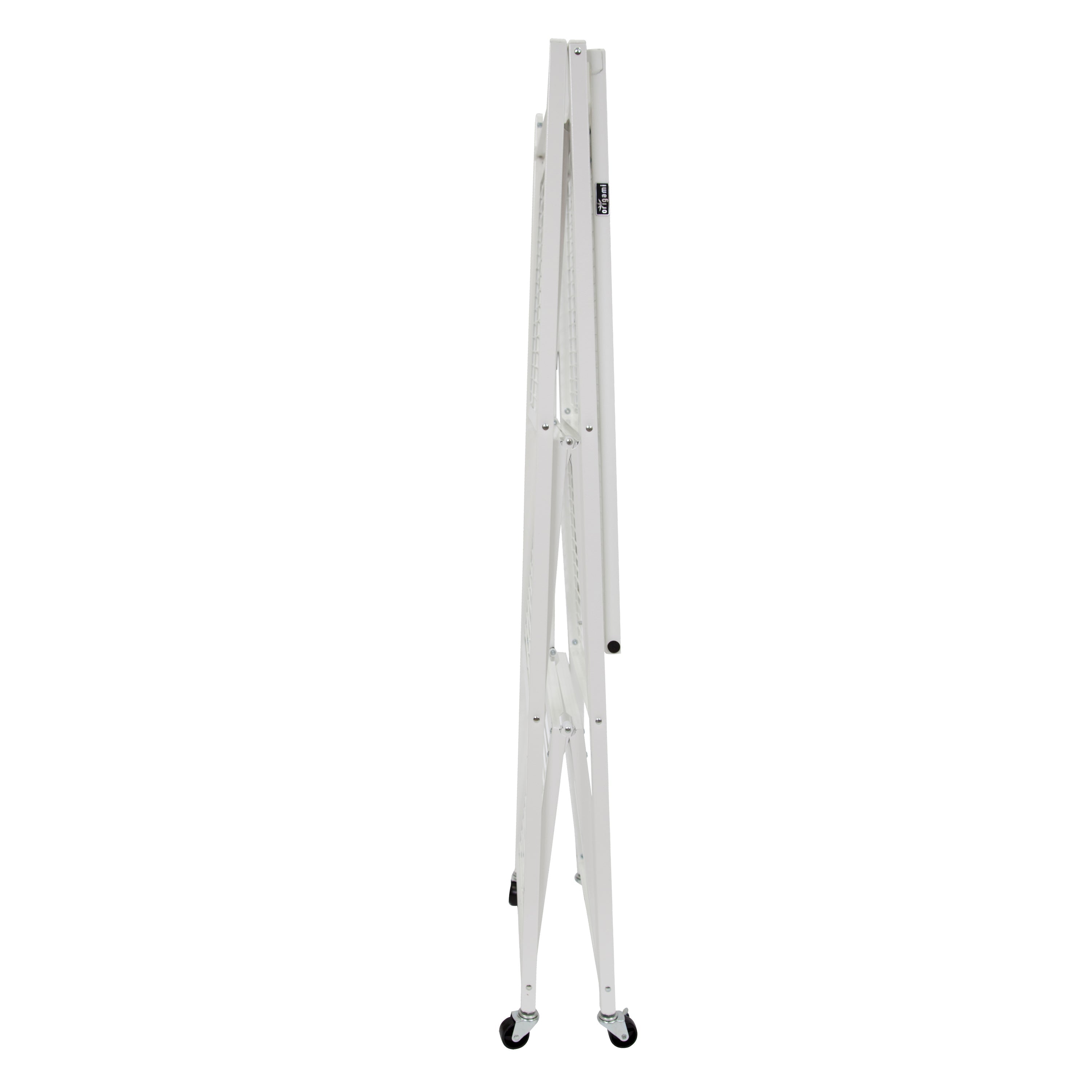Origami 3-Pack R5-06W 4-Wheel 4-Shelf Folding Steel Wire Shelving Storage, White - 415204