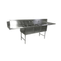 John Boos DT3B18244-2D18R 91.5" W x 30" D Dishtable/Pot Sink 18" Drainboards - JBDT3B182442D18R