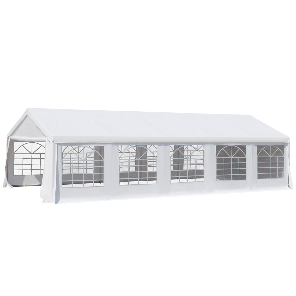 Outsunny 32' x 16' Heavy Duty Party/Wedding Tent with Removable Sidewalls, White - 100110-046W