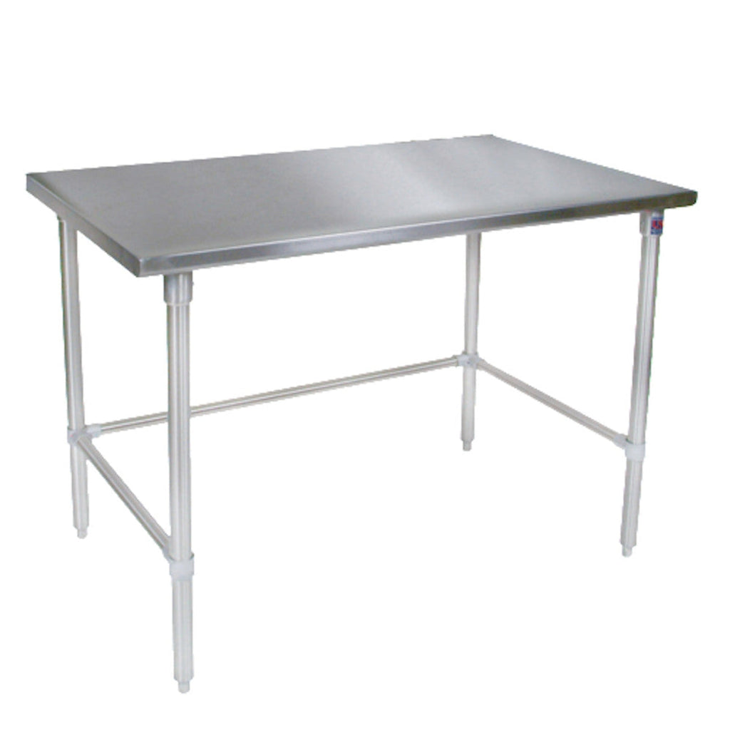 John Boos ST6-24120SBK Open Base 120"W x 24"D Stainless Steel Work Table - JBST624120SBK