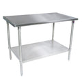 John Boos ST6-3696GSK 96" W x 36" D Work Table with Galvan Adjust. Undershelf - JBST63696GSK