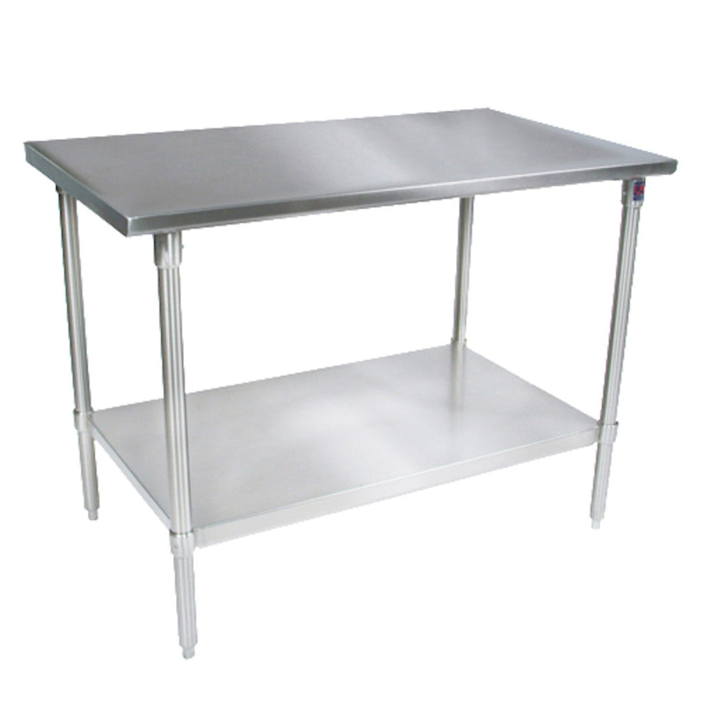 John Boos ST6-3036SSK 36"W x 30"D Stainless Steel Work Table, Adjust. Undershelf - JBST63036SSK