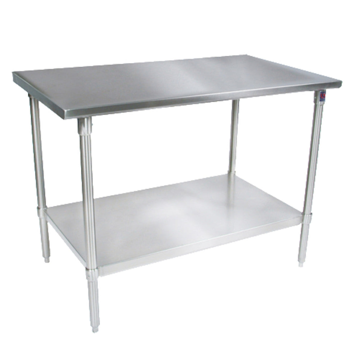 John Boos ST6-3048SSK 48"W x 30"D Stainless Steel Work Table, Adjust. Undershelf - JBST63048SSK