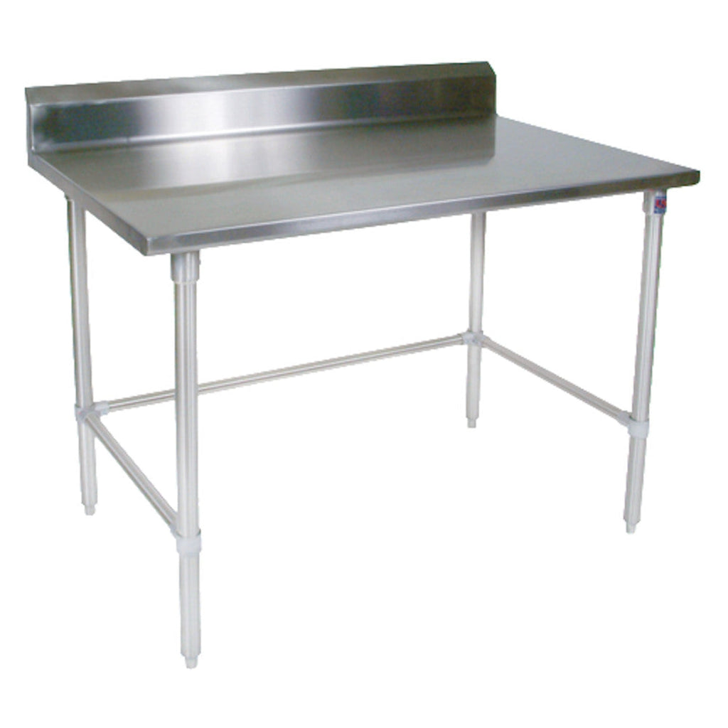 John Boos ST6R5-3096SBK Open Base 96" W x 30" D Stainless Steel Work Table - JBST6R53096SBK