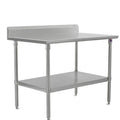 John Boos ST6R5-2496SSK 96" W x 24" D Stainless Steel Work Table, 5" Backsplash - JBST6R52496SSK