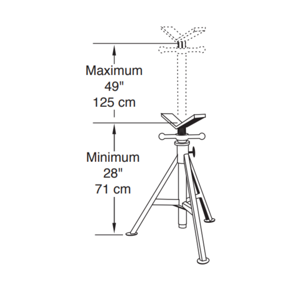 Sumner ST-801 Heavy Duty Hi-Jack V-Head Pipe Stand - Sumner 780375