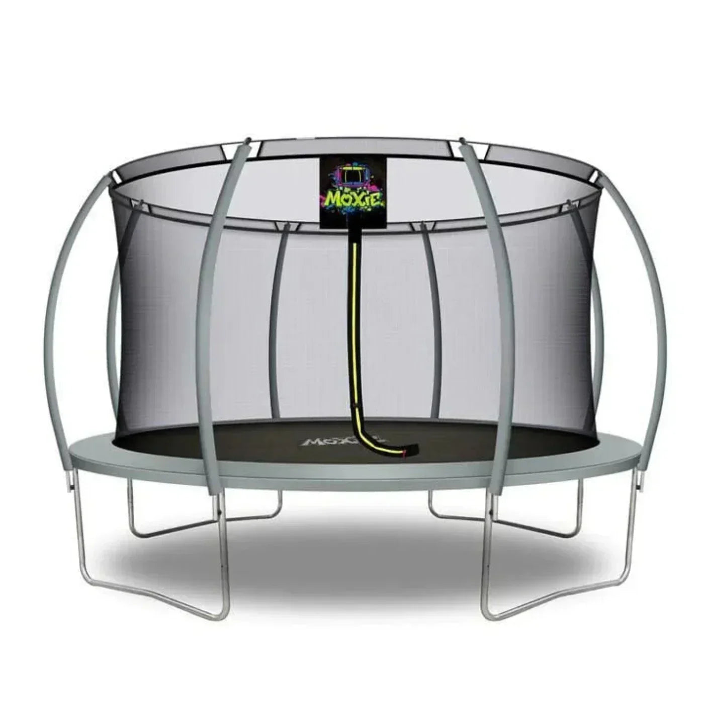 Upper Bounce Moxie™ 14 Ft Pumpkin-Shaped Outdoor Trampoline Set with Premium Top-Ring Frame Safety Enclosure - Mxsf03-14-Gr