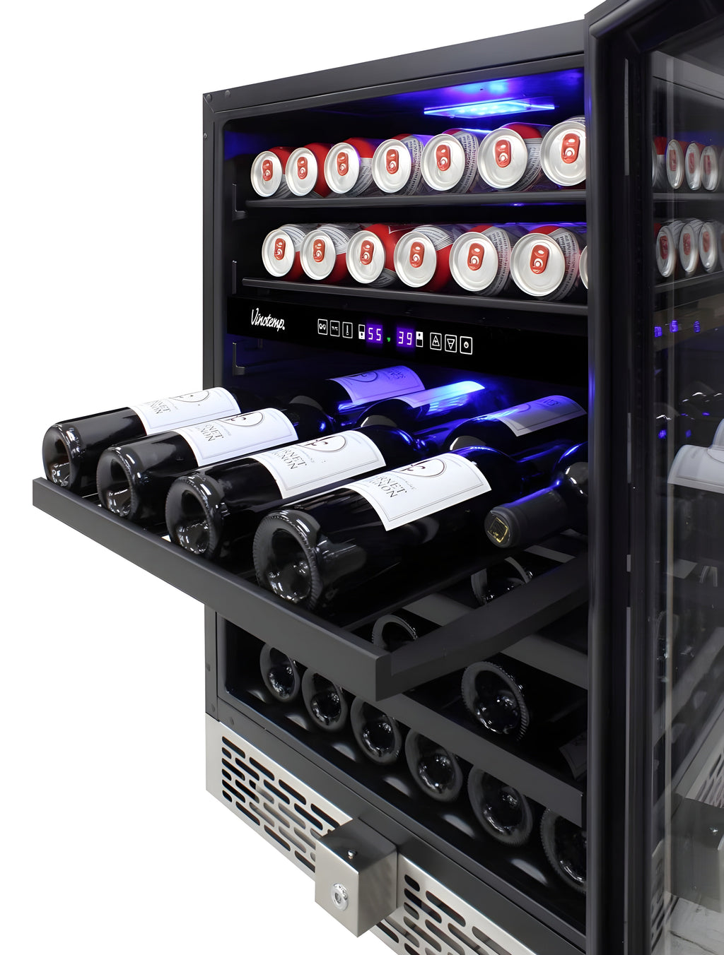 Vinotemp 24-Inch Outdoor Dual-Zone Wine & Beverage Cooler - VT-OUTDR24GD
