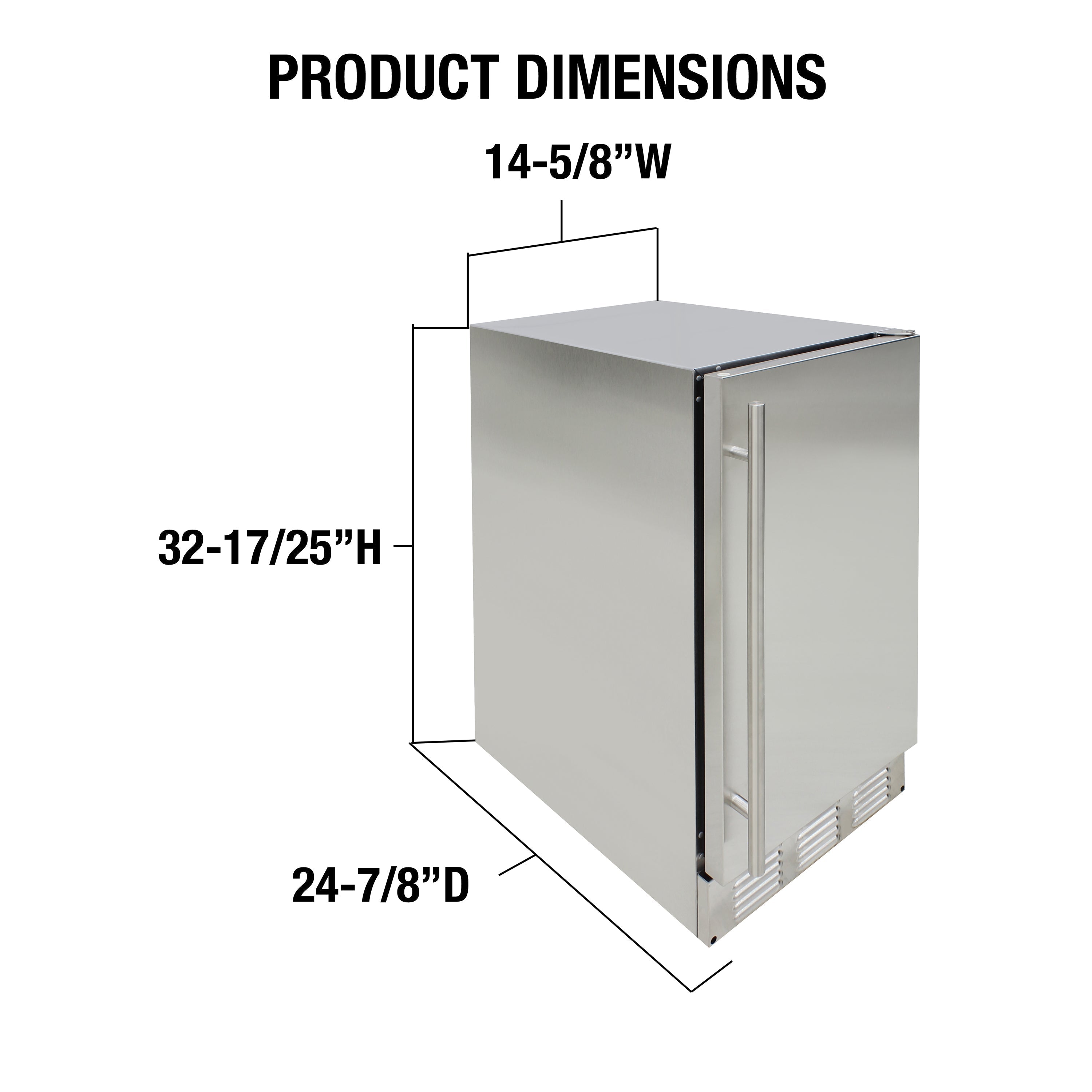 Vinotemp Outdoor Undercounter Ice Maker, in Stainless Steel - BR-15OUIM-SS
